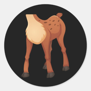 Headless Deer Lazy Diy Halloween Costume Fun Anima Classic Round Sticker