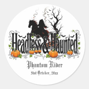 Headless & Haunted Horseman Sleepy Hollow Spooky Classic Round Sticker