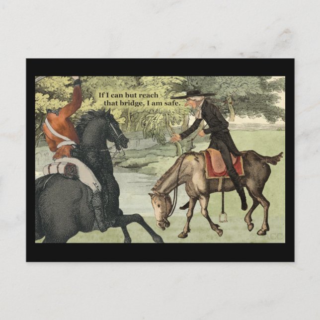Headless Horseman and Ichabod Crane Postcard (Front)