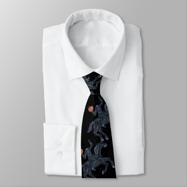 Headless Horseman Halloween horror necktie tie (Tied)