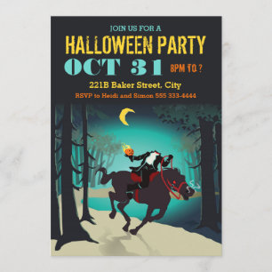 Headless Horseman Halloween Party Invitations