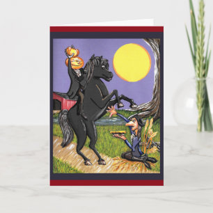 Headless Horseman Ichabod Crane greeting card