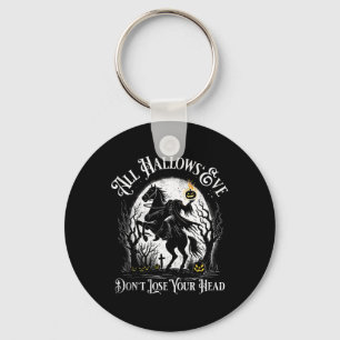 Headless Horseman Pumpkin Face Happy Halloween Sle Keychain