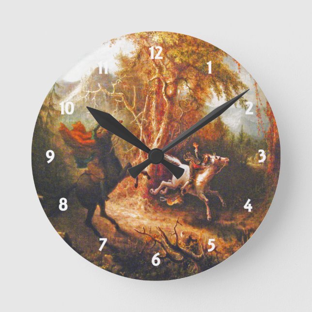 Headless Horseman Pursuing Ichabod Crane Clock (Front)