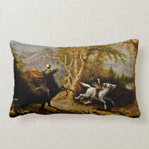 Headless Horseman Pursuing Ichabod Crane Lumbar Pillow