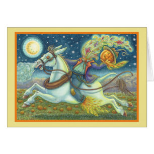 HEADLESS HORSEMAN SCARECROW GREETING CARD *Verse