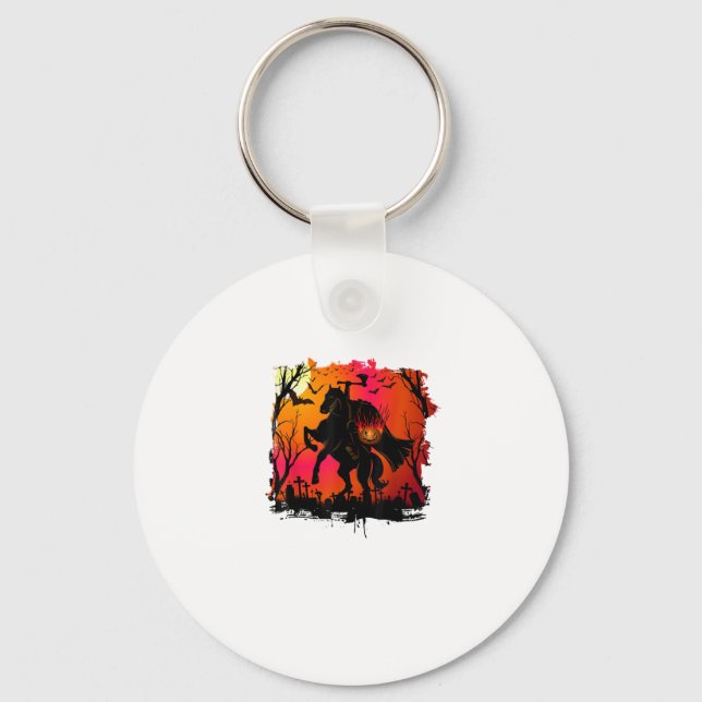 Headless Horseman Shirt Urban Legend Halloween Pum Keychain (Front)
