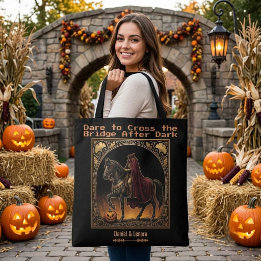 Headless Horseman Sleepy Hollow Dare to Cross Gold Tote Bag