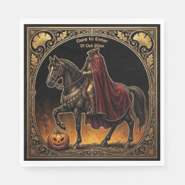 Headless Horseman Sleepy Hollow Gold Dare to Enter Napkin