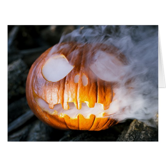 Headless Horseman's Jack-o-Lantern Head a Flame (Front Horizontal)