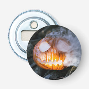 Headless Horseman's Jack-o-Lantern Head a Flame Bottle Opener