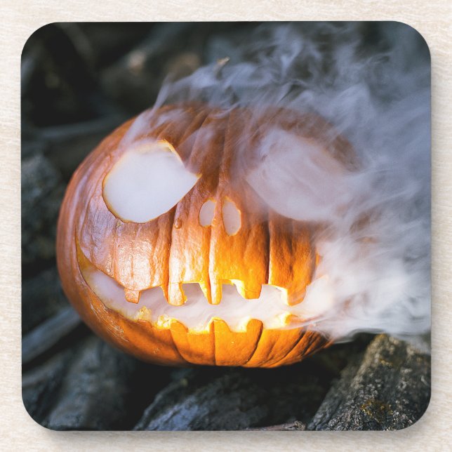 Headless Horseman's Jack-o-Lantern Head a Flame Coaster (Front)