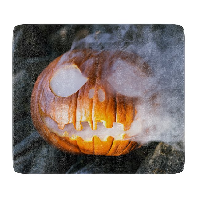 Headless Horseman's Jack-o-Lantern Head a Flame Cutting Board (Front)