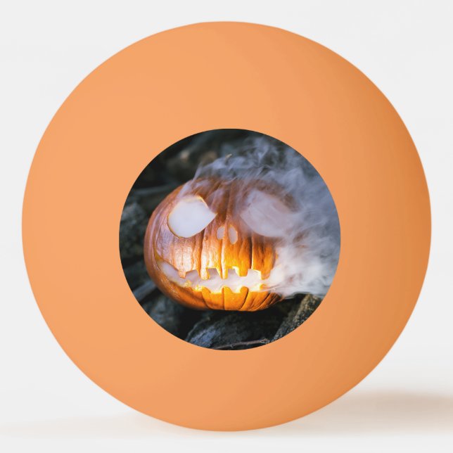 Headless Horseman's Jack-o-Lantern Head a Flame Ping Pong Ball (Back)