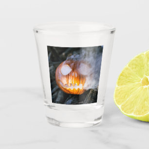 Headless Horseman's Jack-o-Lantern Head a Flame Shot Glass