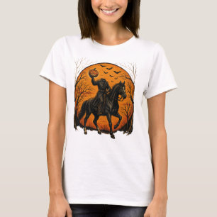 Headless Knight On Horse Pumpkin Halloween T-Shirt