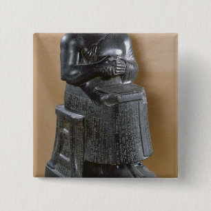 Headless statue of Prince Gudea as an 2 Inch Square Button