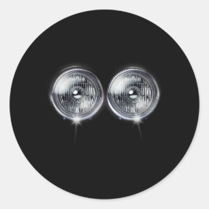 Headlights Funny Costume Halloween Classic Round Sticker