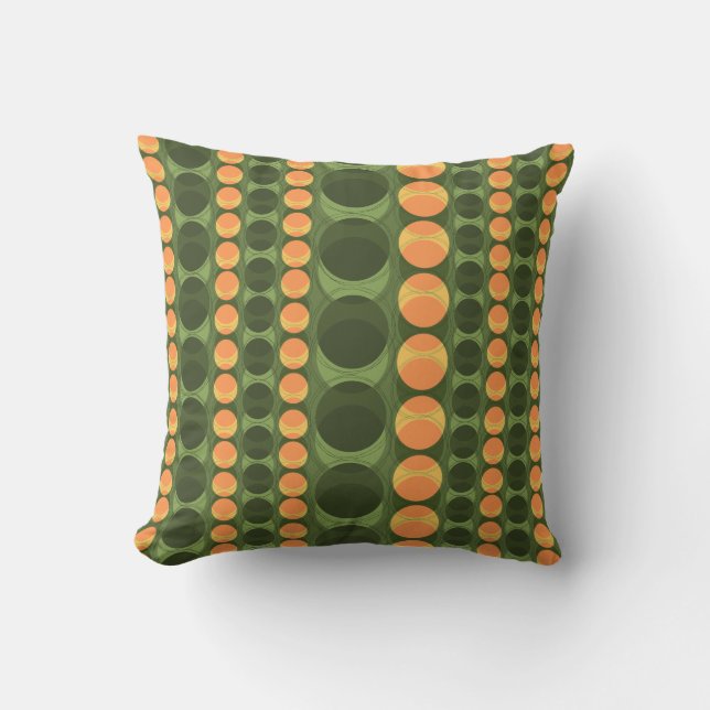 Headlights Retro Polka Dot Stripes Throw Pillow (Front)