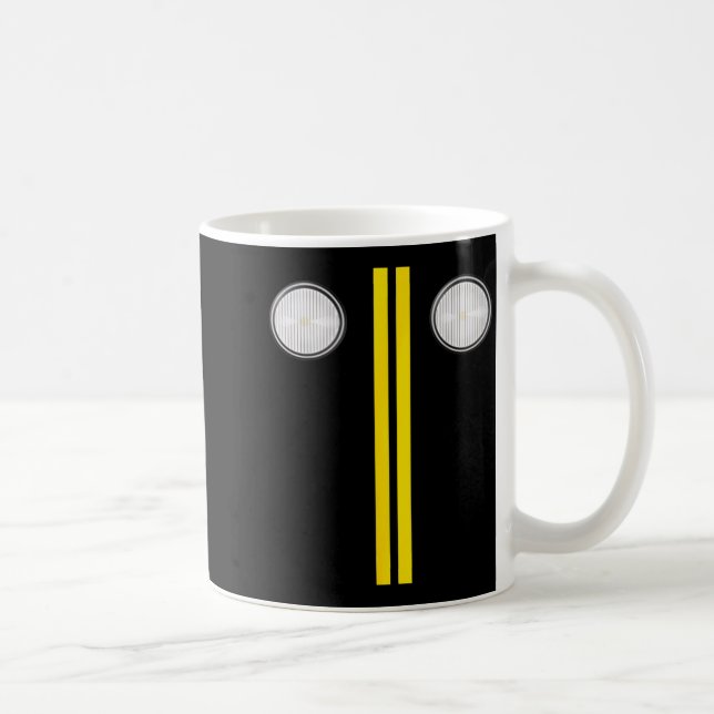 Headlights With Road Markings Funny Halloween Cost Coffee Mug (Right)