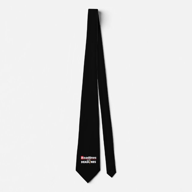 Headlines and Deadlines Journalism Journalist Gift Tie (Front)