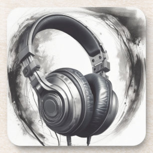 Headphone Artwork Music Lover Coaster