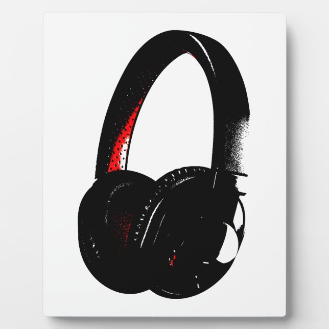 Headphone Pop Art Head Phone Plaque (Front)