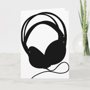 Headphone Silhouette Greeting Card