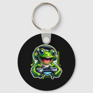 Headphone Video Game Frog Gaming Keychain