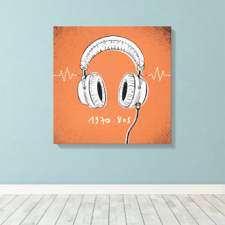 Headphones 1970–80s  canvas print
