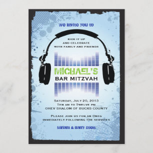 HEADPHONES Bar Bat Mitzvah Invitation