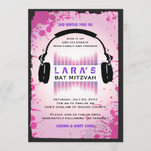 HEADPHONES Bat Mitzvah Invitation