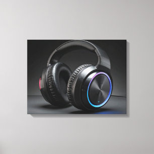 headphones canvas print