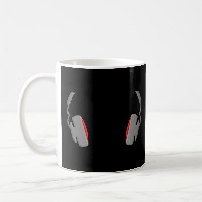 Headphones Cool Simply and Classy Coffee Mug (Left)