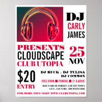 Headphones, DJ, Club Event Advertising