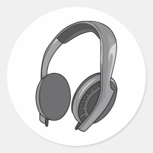 Headphones - Earphones - Headsets Audio 2 Classic Round Sticker