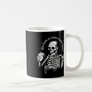 Headphones Heart Gothic Music Halloween Skeleton Coffee Mug