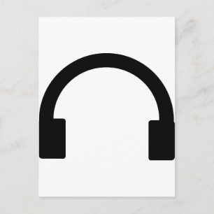 headphones icon postcard