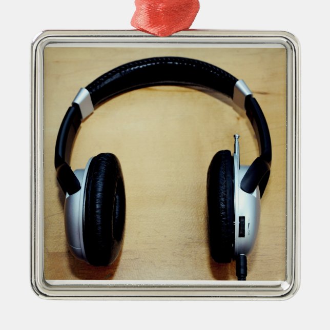 Headphones Metal Ornament (Front)