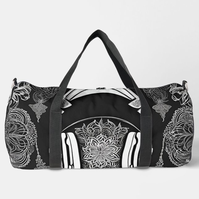 Headphones Mode AI art  Duffle Bag (Front)
