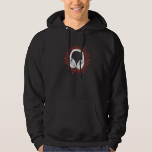 Headphones Music Dj Deejay Bass Pop Techno Rock Po Hoodie