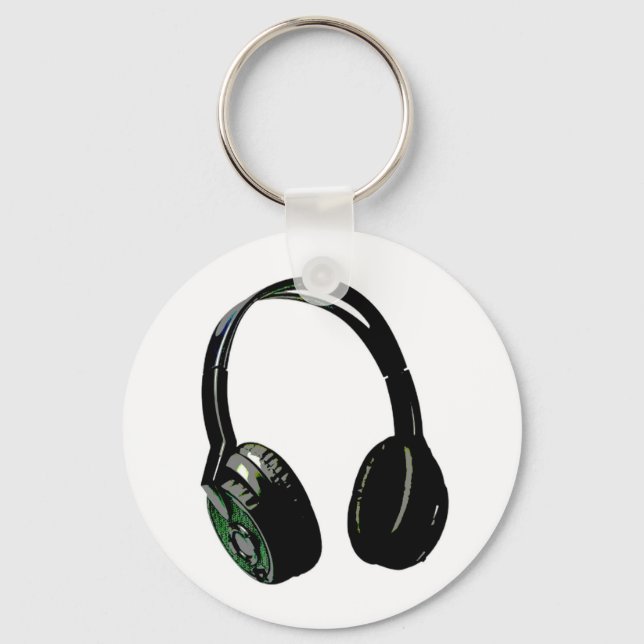 Headphones Pop Art Keychain (Front)