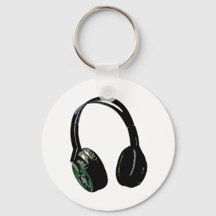 Headphones Pop Art Keychain