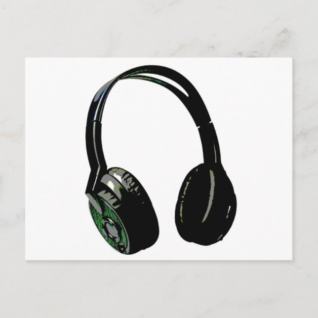Headphones Pop Art Postcard (Front)