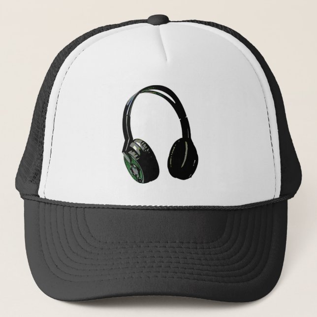 Headphones Pop Art Trucker Hat (Front)