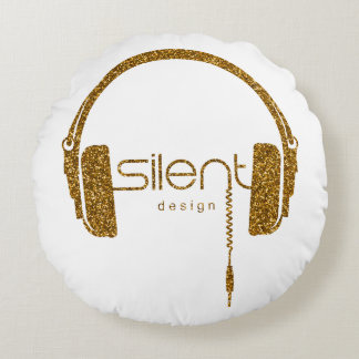 Headphones - Silent design Round Pillow