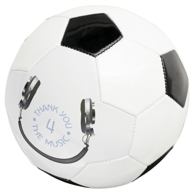 Headphones Smiling Soccer Ball (Three Quarter)