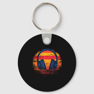 Headphones Sunset Relaxed Music Headphones Music D Keychain