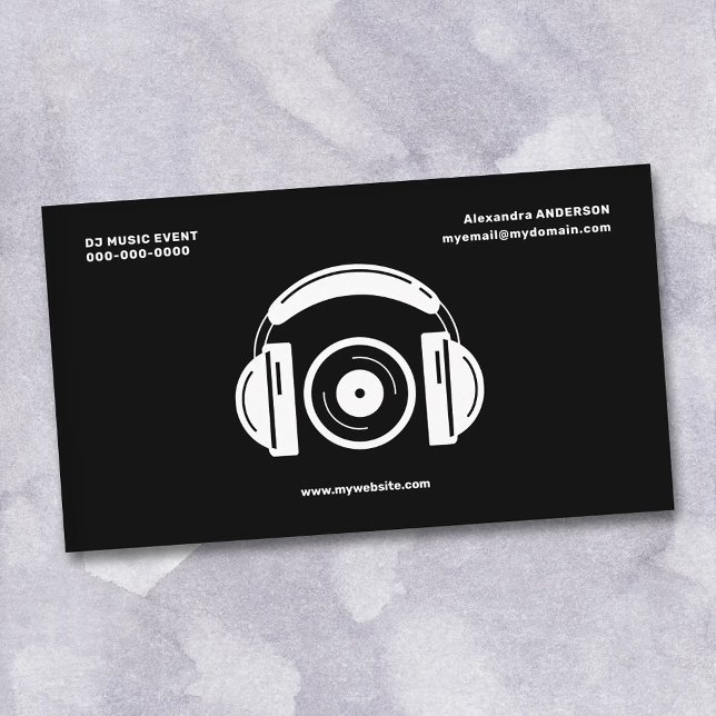 Headphones & Vinyl - DJ Music Business Card (Headphones & Vinyl - DJ Music Business Card)
