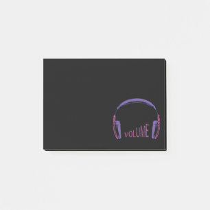 Headphones Volume up Post-it Notes